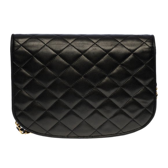 Chanel Classic flap shoulder bag in black quilted leather - Picture 12 of 12